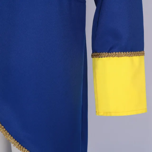 detalle de Frac medieval punk de media longitud unisex para escenario y fiesta de Halloween 16