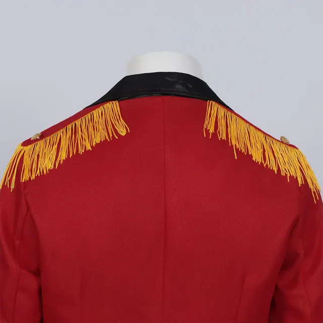 Unisex Medieval Red Stand-Collar Stage Costume Top detail 4