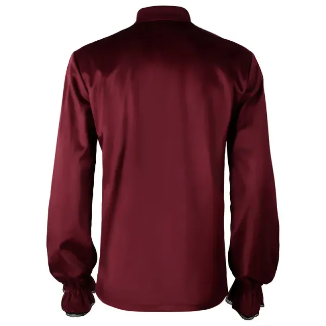 Unisex Medieval Renaissance Vintage Long-Sleeve Costume Shirt detail 4