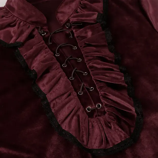 Unisex Medieval Renaissance Vintage Long-Sleeve Costume Shirt detail 6