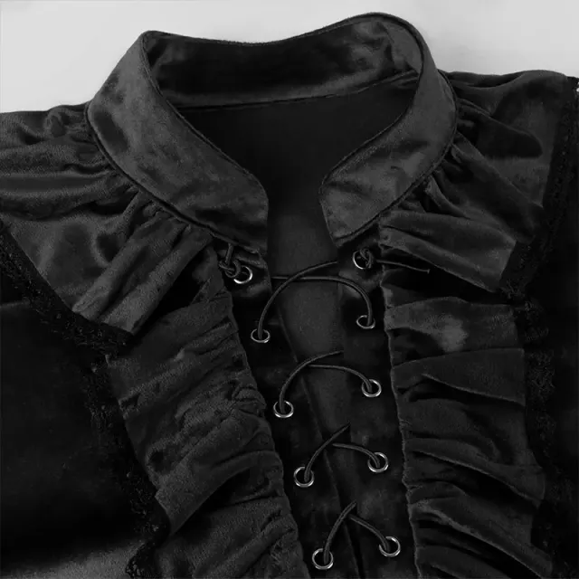 Unisex Medieval Renaissance Vintage Long-Sleeve Costume Shirt detail 13