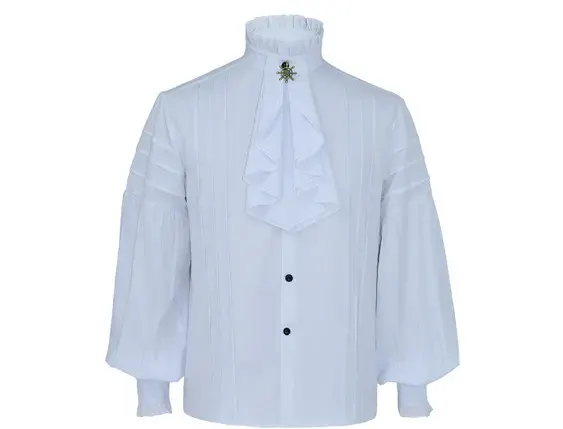Unisex Medieval Renaissance Vintage Long-Sleeve Costume Shirt detail 15