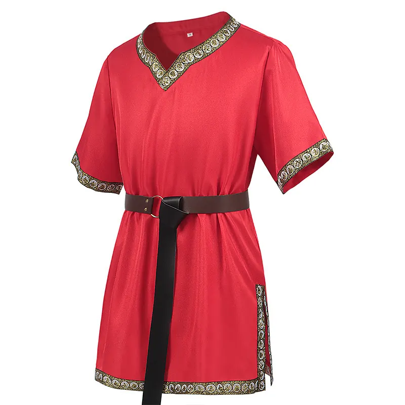 Unisex Medieval V-Neck Short-Sleeve Cosplay Robe detail 2