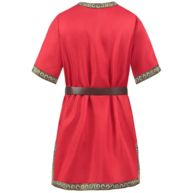 Unisex-Cosplay-Robe mit V-Ausschnitt und Kurzarm im Mittelalter-Stil Detail 3