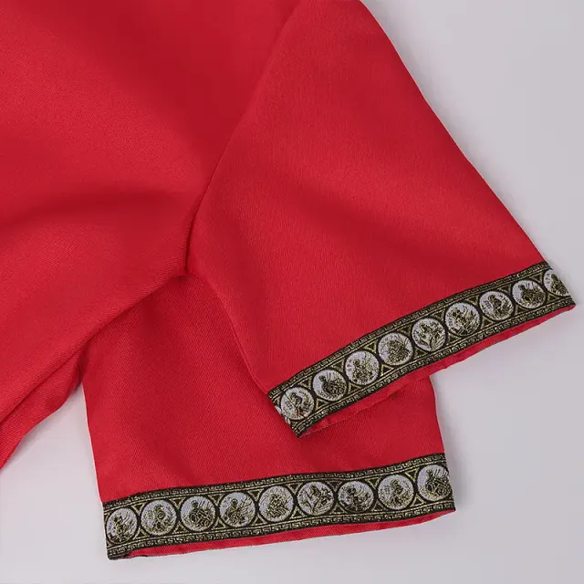 Unisex-Cosplay-Robe mit V-Ausschnitt und Kurzarm im Mittelalter-Stil Detail 6