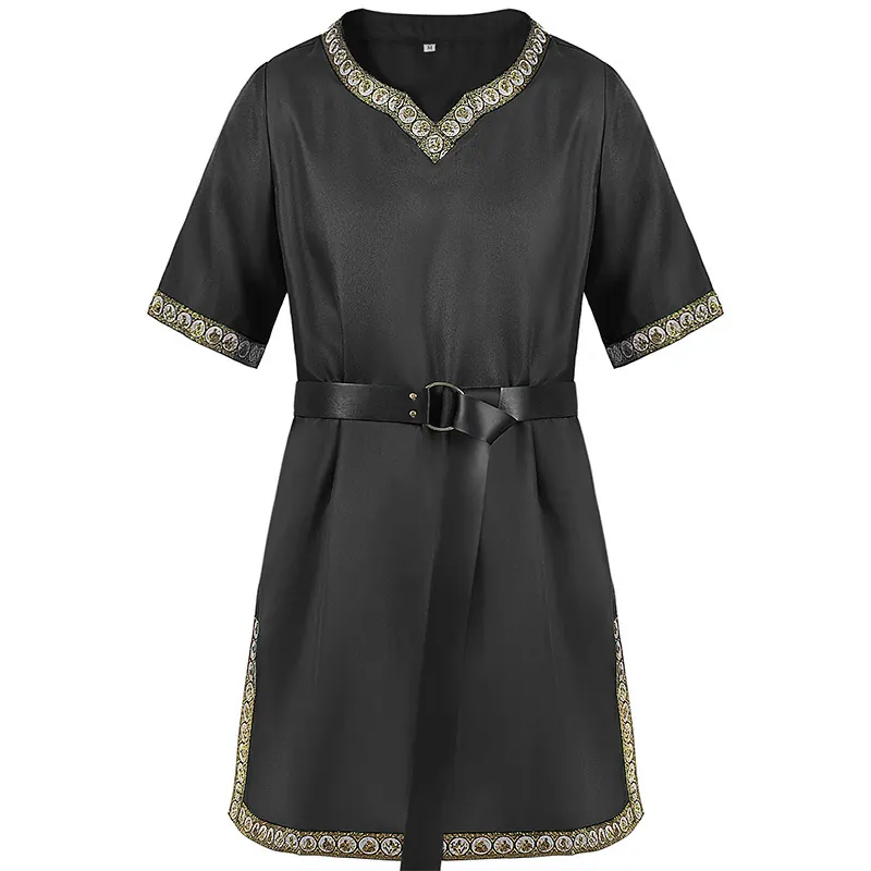 Unisex Medieval V-Neck Short-Sleeve Cosplay Robe detail 7