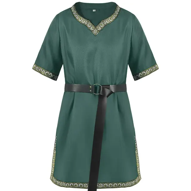 Unisex-Cosplay-Robe mit V-Ausschnitt und Kurzarm im Mittelalter-Stil Detail 8