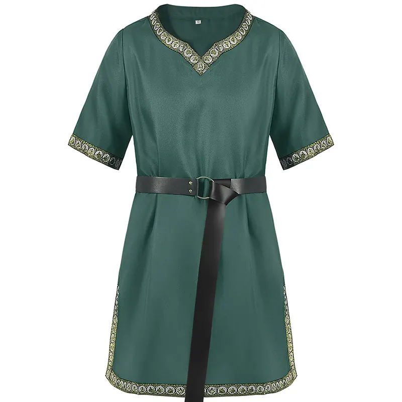 Unisex Medieval V-Neck Short-Sleeve Cosplay Robe detail 8