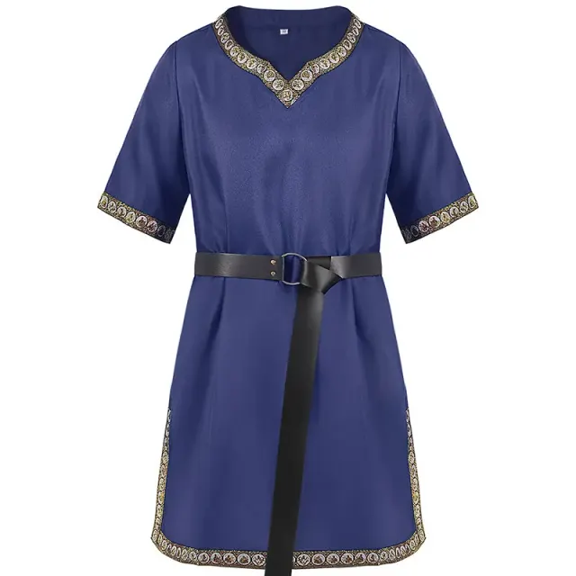 Unisex-Cosplay-Robe mit V-Ausschnitt und Kurzarm im Mittelalter-Stil Detail 9