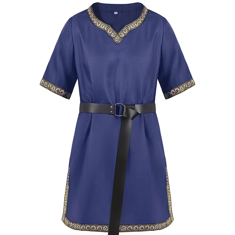 Unisex Medieval V-Neck Short-Sleeve Cosplay Robe detail 9