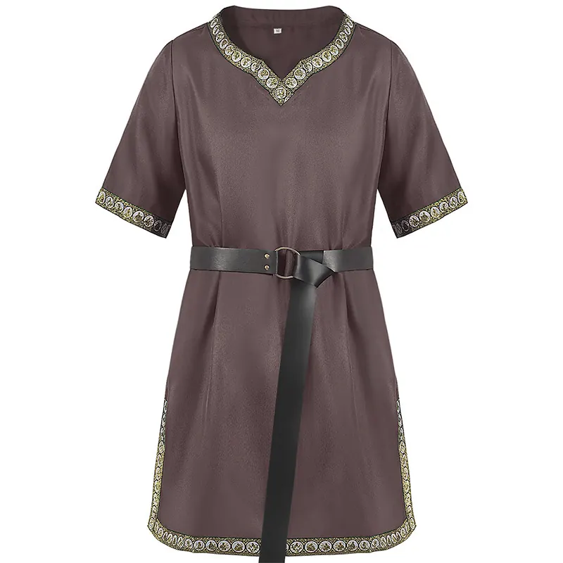 Unisex Medieval V-Neck Short-Sleeve Cosplay Robe detail 10