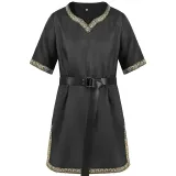 Mittelalterliche V-Ausschnitt-Robe - Schwarz (Ohne Gürtel)