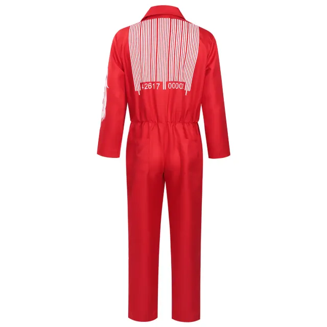 Unisex Printed Long Sleeve Jumpsuit for Halloween Cosplay Stage detail 13