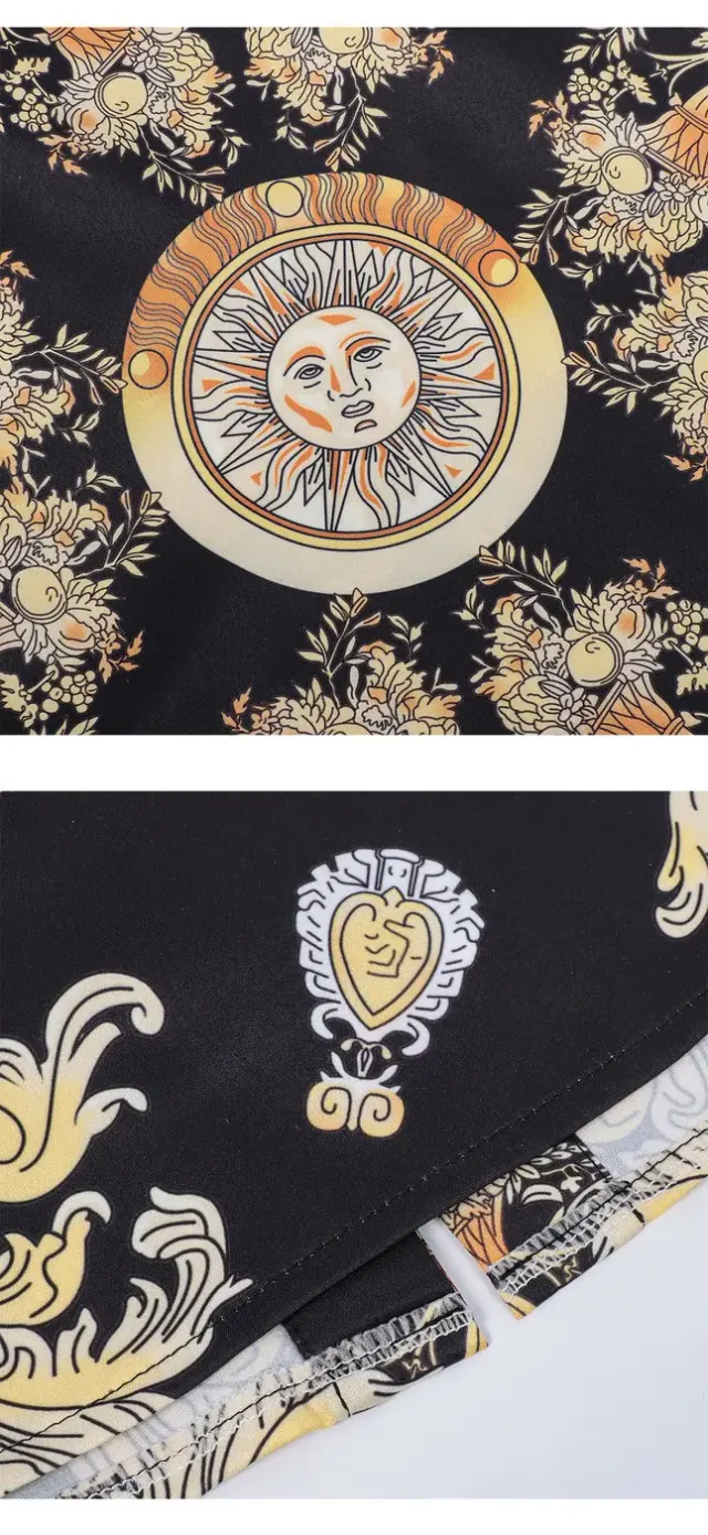 Unisex Printed Renaissance Steampunk Pirate Stage Shirt detail 2