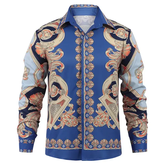 Unisex Printed Renaissance Steampunk Pirate Stage Shirt detail 3