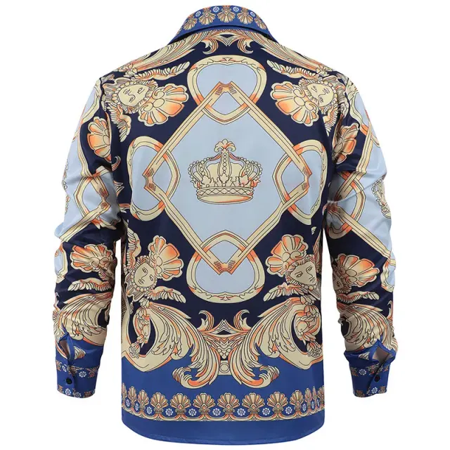 Unisex Printed Renaissance Steampunk Pirate Stage Shirt detail 4