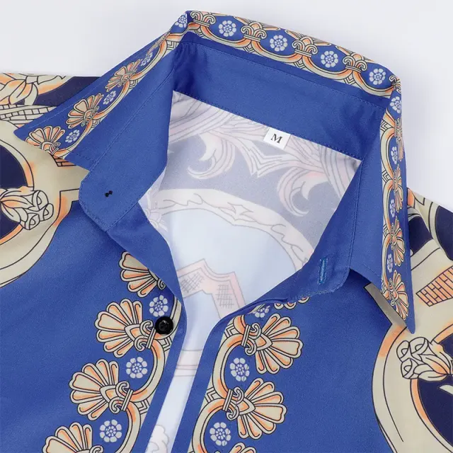 Unisex Printed Renaissance Steampunk Pirate Stage Shirt detail 5