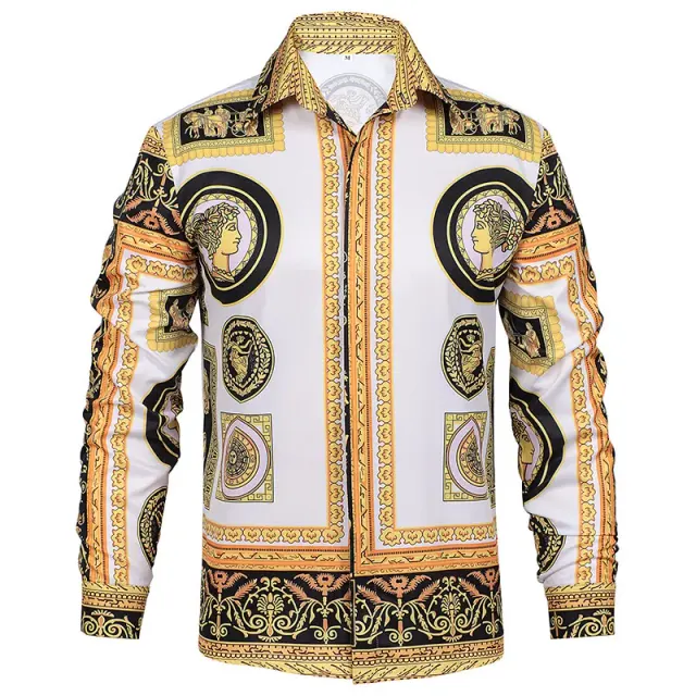 Unisex Printed Renaissance Steampunk Pirate Stage Shirt detail 11