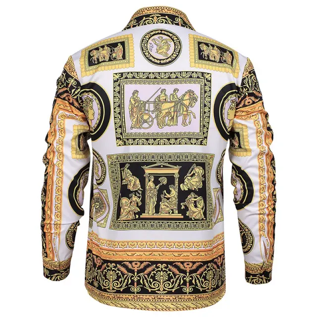 Unisex Printed Renaissance Steampunk Pirate Stage Shirt detail 12