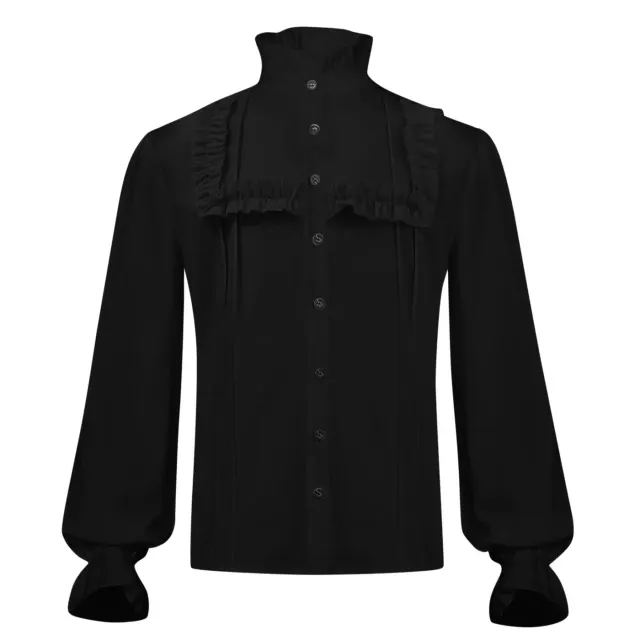 Unisex Ruffled Pirate Victorian Halloween Costume Shirt detail 1