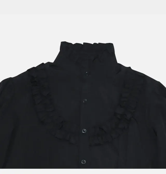Unisex Ruffled Pirate Victorian Halloween Costume Shirt detail 4