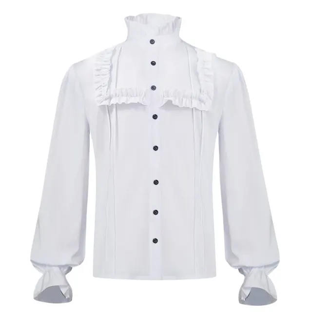 Unisex Ruffled Pirate Victorian Halloween Costume Shirt detail 7