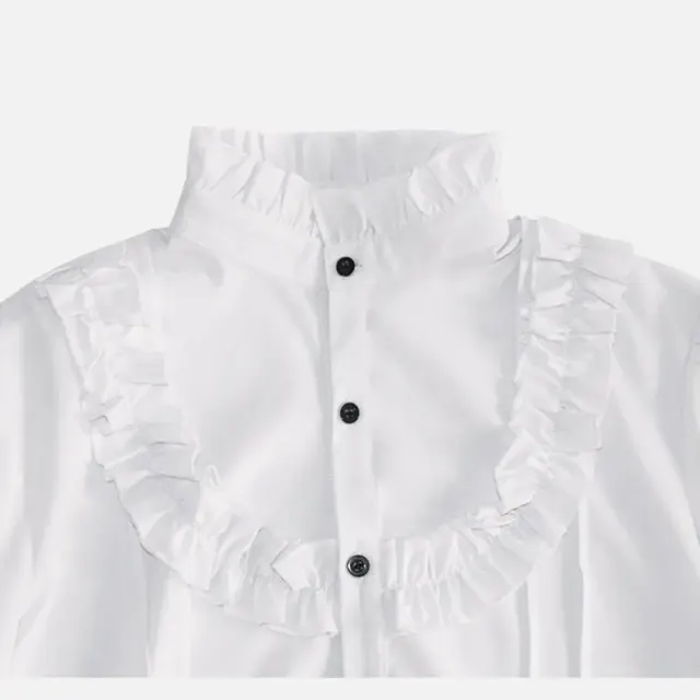 Unisex Ruffled Pirate Victorian Halloween Costume Shirt detail 9