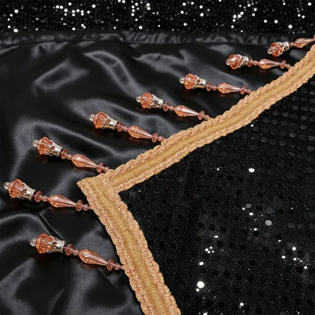 Unisex Sequin Beaded Tassel Triangle Shawl for Carnival Cosplay detail 13