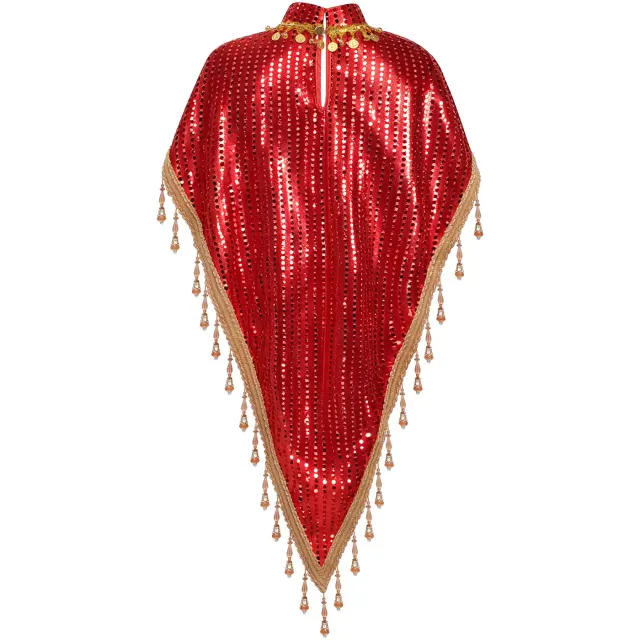 Unisex Sequin Beaded Tassel Triangle Shawl for Carnival Cosplay detail 15