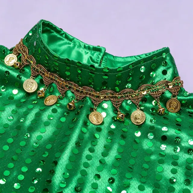 Unisex Sequin Beaded Tassel Triangle Shawl for Carnival Cosplay detail 22