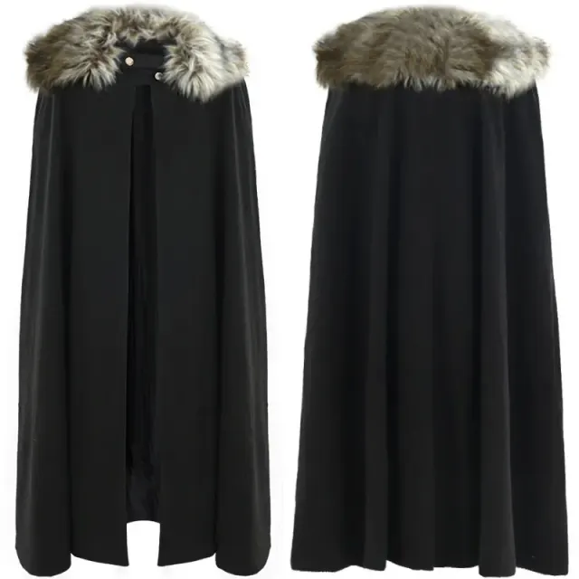 Unisex Steampunk Fantasy Cloak with Lining for Halloween detail 1