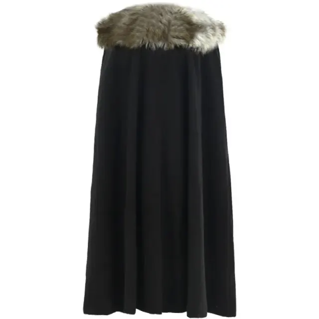 Unisex Steampunk Fantasy Cloak with Lining for Halloween detail 3