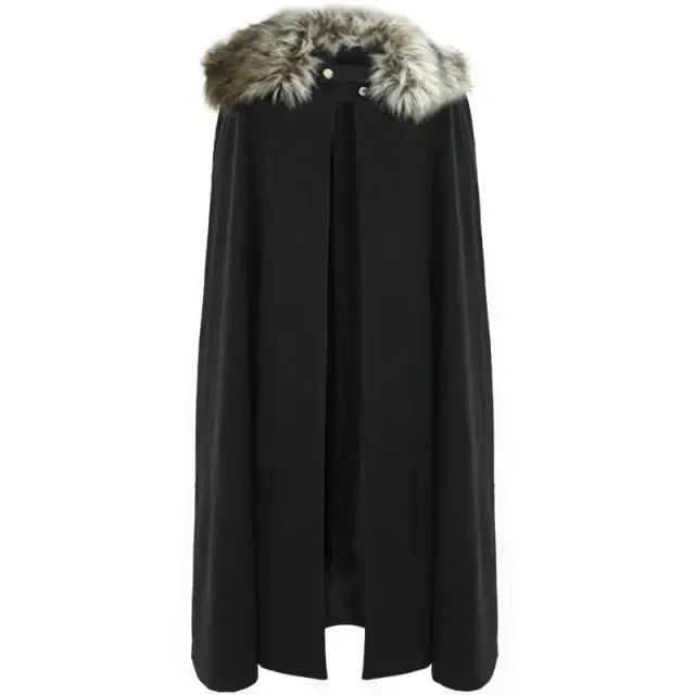 Unisex Steampunk Fantasy Cloak with Lining for Halloween detail 4