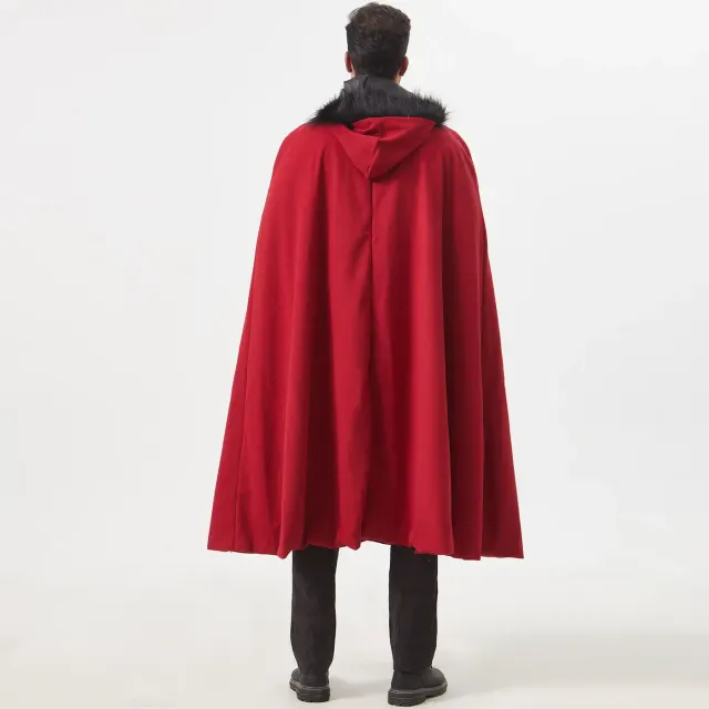 Unisex Steampunk Fur-Collar Cloak for Halloween Cosplay detail 15