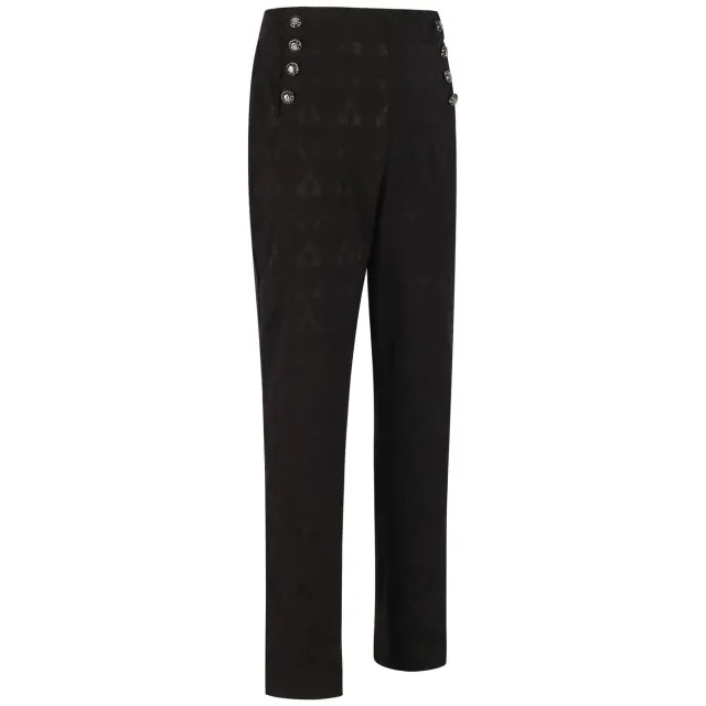 Unisex Steampunk Jacquard Stage Pants Vintage Costume Trousers detail 2