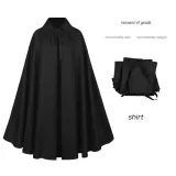 Lapel Short Cape - Black