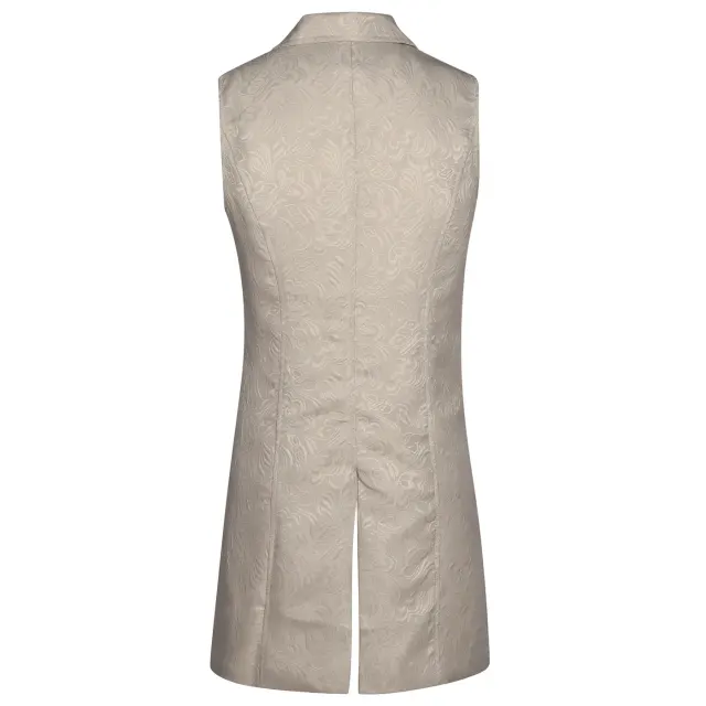 Unisex Vintage Jacquard Double-Breasted Tailcoat-Style Vest detail 9