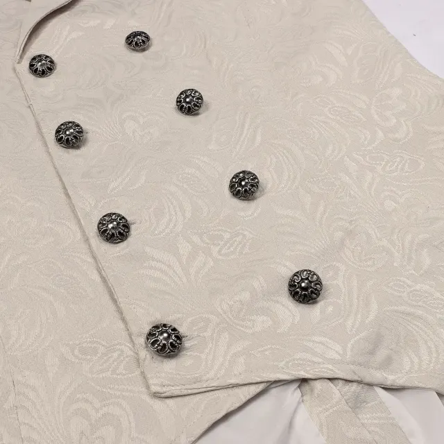Unisex Vintage Jacquard Double-Breasted Tailcoat-Style Vest detail 11