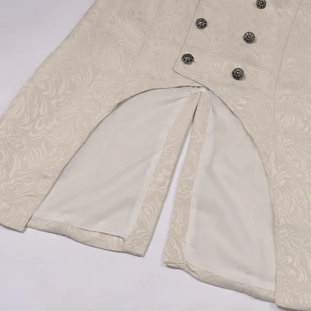 Unisex Vintage Jacquard Double-Breasted Tailcoat-Style Vest detail 12