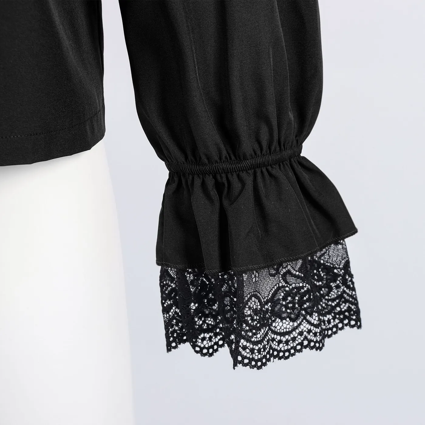 Unisex Vintage Ruffled Drawstring Lace Prince Shirt detail 5