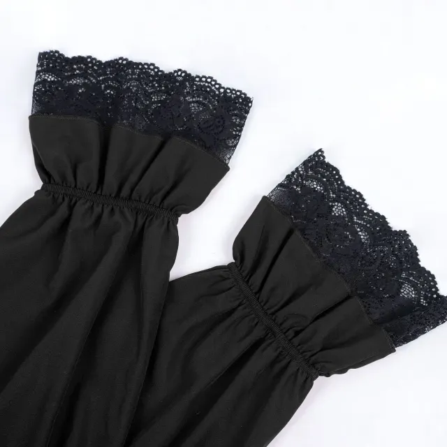 detalle de Camisa príncipe unisex vintage de encaje con volantes y cordón 6