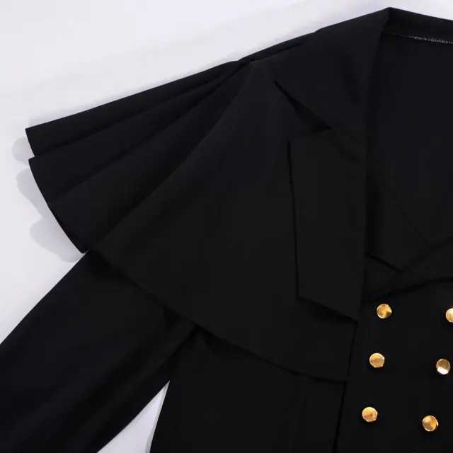 Unisex Victorian Gothic Gentleman Cosplay Trench Coat detail 5