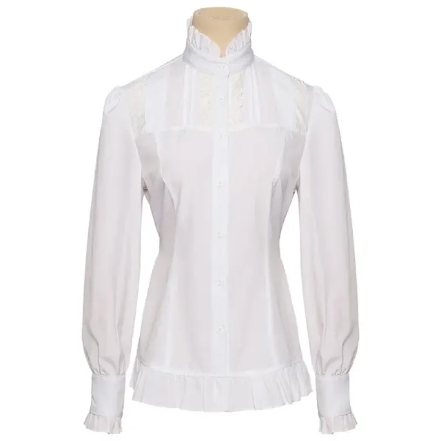 Victorian Gothic Ruffled Long-Sleeve Shirt for Cosplay detail 1