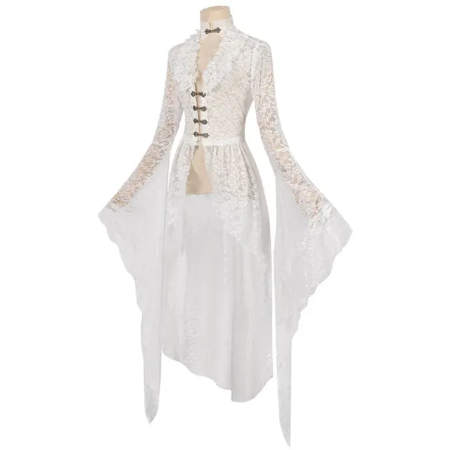 Victorian Lace Court Dress with Flared Sleeves for Cosplay detail 3