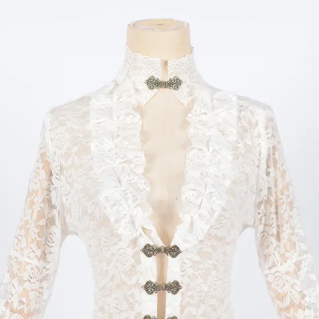 Victorian Lace Court Dress with Flared Sleeves for Cosplay detail 6
