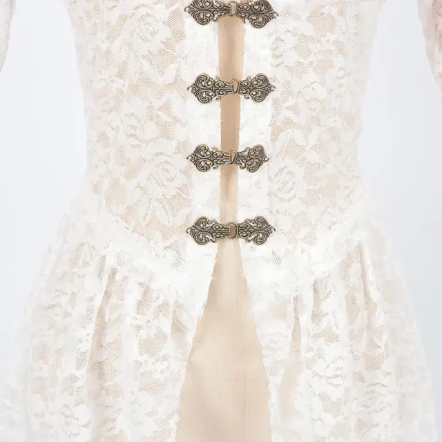 Victorian Lace Court Dress with Flared Sleeves for Cosplay detail 7