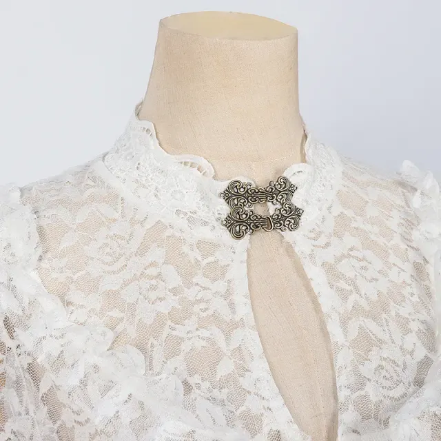 Victorian Lace Court Dress with Flared Sleeves for Cosplay detail 12