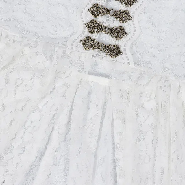 Victorian Lace Court Dress with Flared Sleeves for Cosplay detail 14