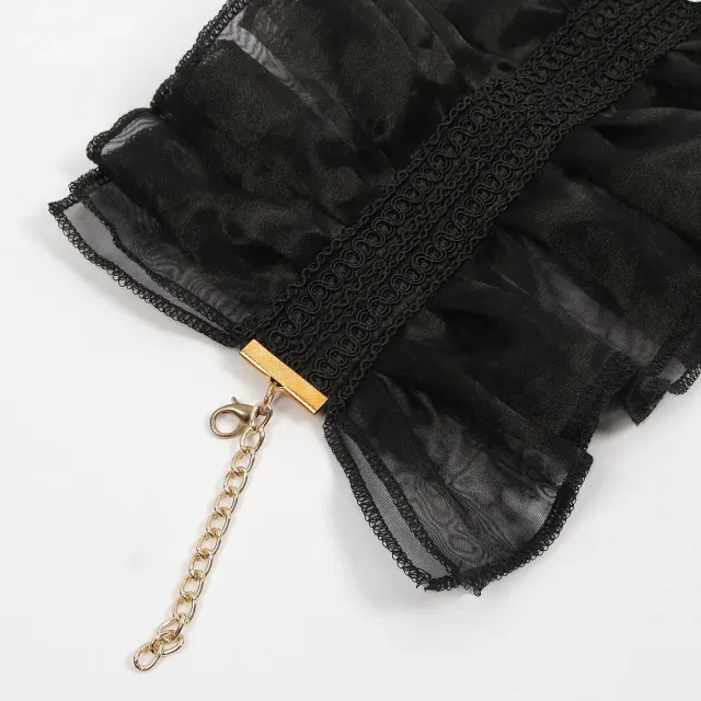 Col détachable en dentelle victorienne et poignets de cour pour cosplay détail 2