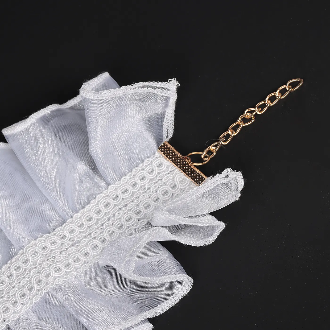 Victorian Lace Detachable Collar and Court Wrist Cuffs for Cosplay detail 5
